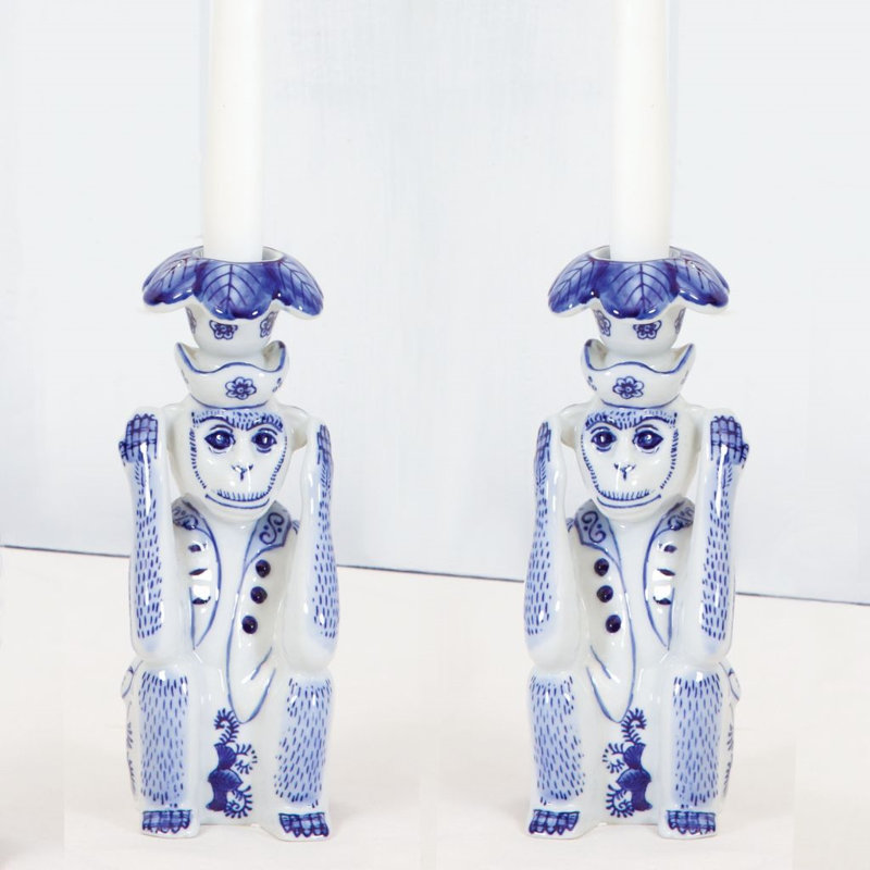 8.75'' H Porcelain China Tabletop Candlestick