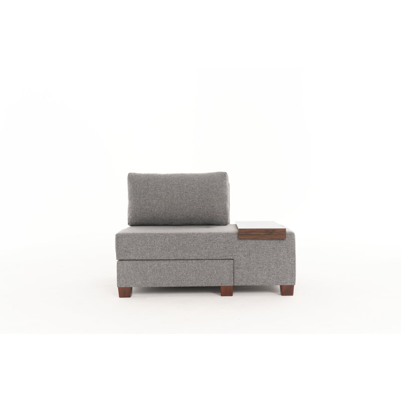 Stylish 1-Seat Sofa Bed, Grey Linen Upholstery, 45.7 x 32.7 x 36.6 inches | Durable Timber Frame, Easy Clean Fabric, Comfortable 12 cm Foam Cushioning | Perfect for Small Spaces & Guest Rooms
