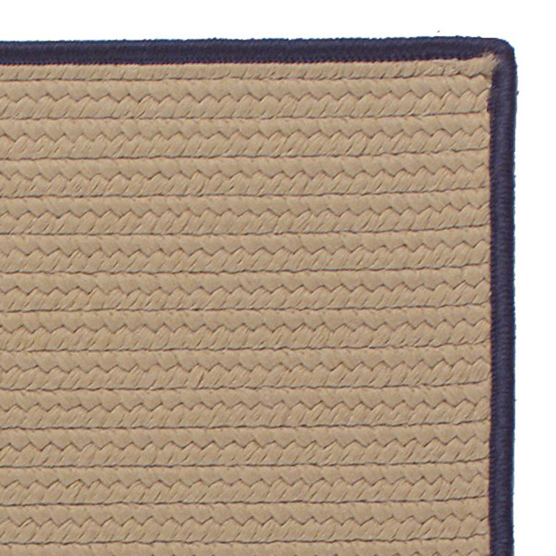 Tapis beige/bleu marine tressé Nadell, Rectangle 5 pi x 8 pi