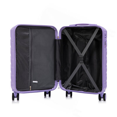 14 "/ 20" 2 pièces / ensemble dans un bagage à roulettes en ABS, avec serrure à combinaison, étui à cosmétiques 14 "