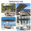 Grand parasol de patio en porte-à-faux carré gris de 10 pi avec rotation à 360 ° et réglage des mésanges et parasol de terrasse robuste à baldaquin en polyester sans base.-246067529