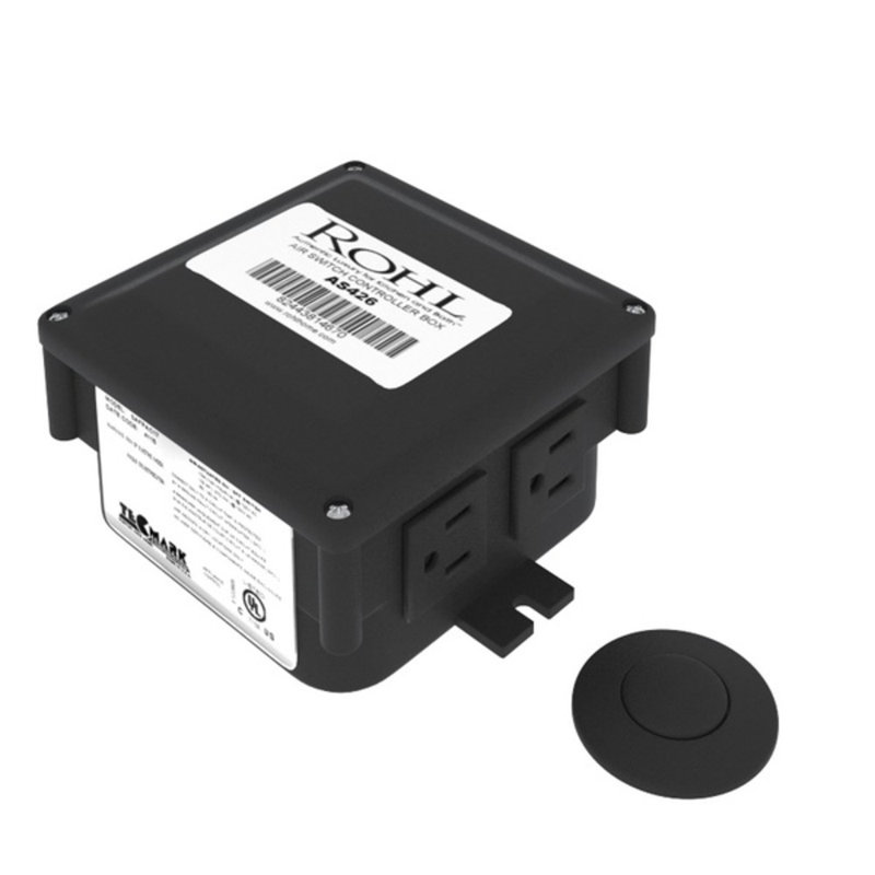 Waste Disposal Control Box with Air Switch, Matte Black