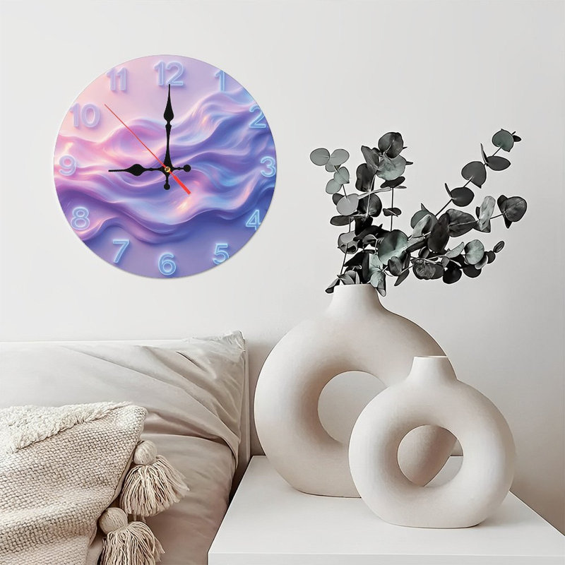 Horloge abstraite avec art au néon