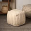 Pouf géométrique tissé à la main 18 po x 18 po - Pouf décoratif pour le salon, la chambre à coucher et la maison