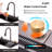 Waterfall Kitchen Sink, Stainless Steel Single Bowl In Black, Multifunctional Workstation With Flying-Rain Faucet And Cutting Board, Stainless Steel Single Bowl Sink