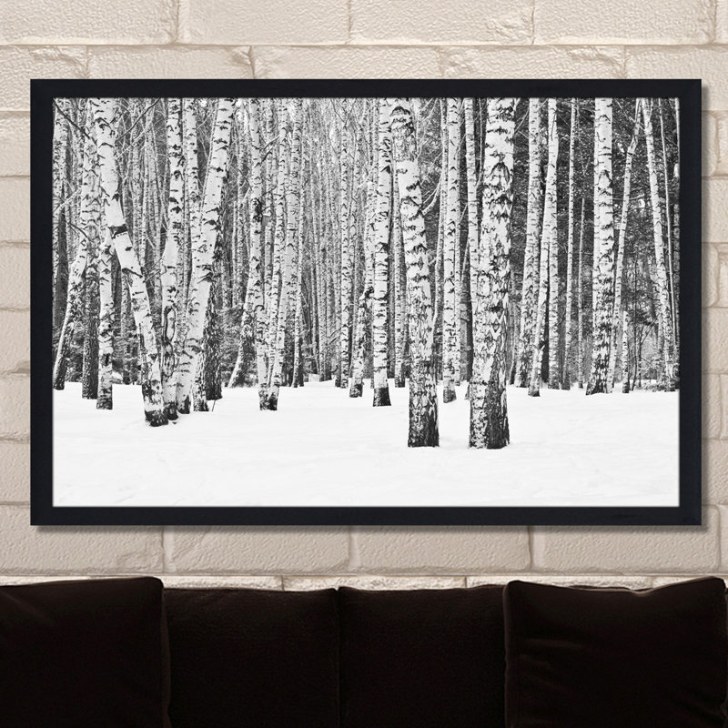 «Birch Trees in Winter», reproduction de photo encadrée, H 27,5 po x l 39,5 po x P 0,75 po