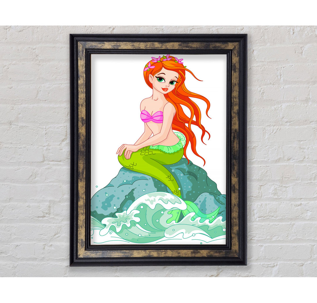 Mermaid Splash Gerahmter Druck