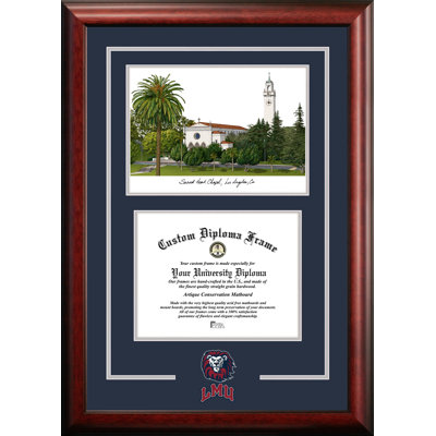 Cadre de lithographie en ncaa loyola marymount lions avec images de campus