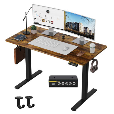 Bureau pour travailler debout à hauteur réglable brun 48 po x 24 po