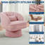Fauteuil demi-tonneau élégant pivotant en velours côtelé avec fauteuil à rayures-316953570-316953571-316953588