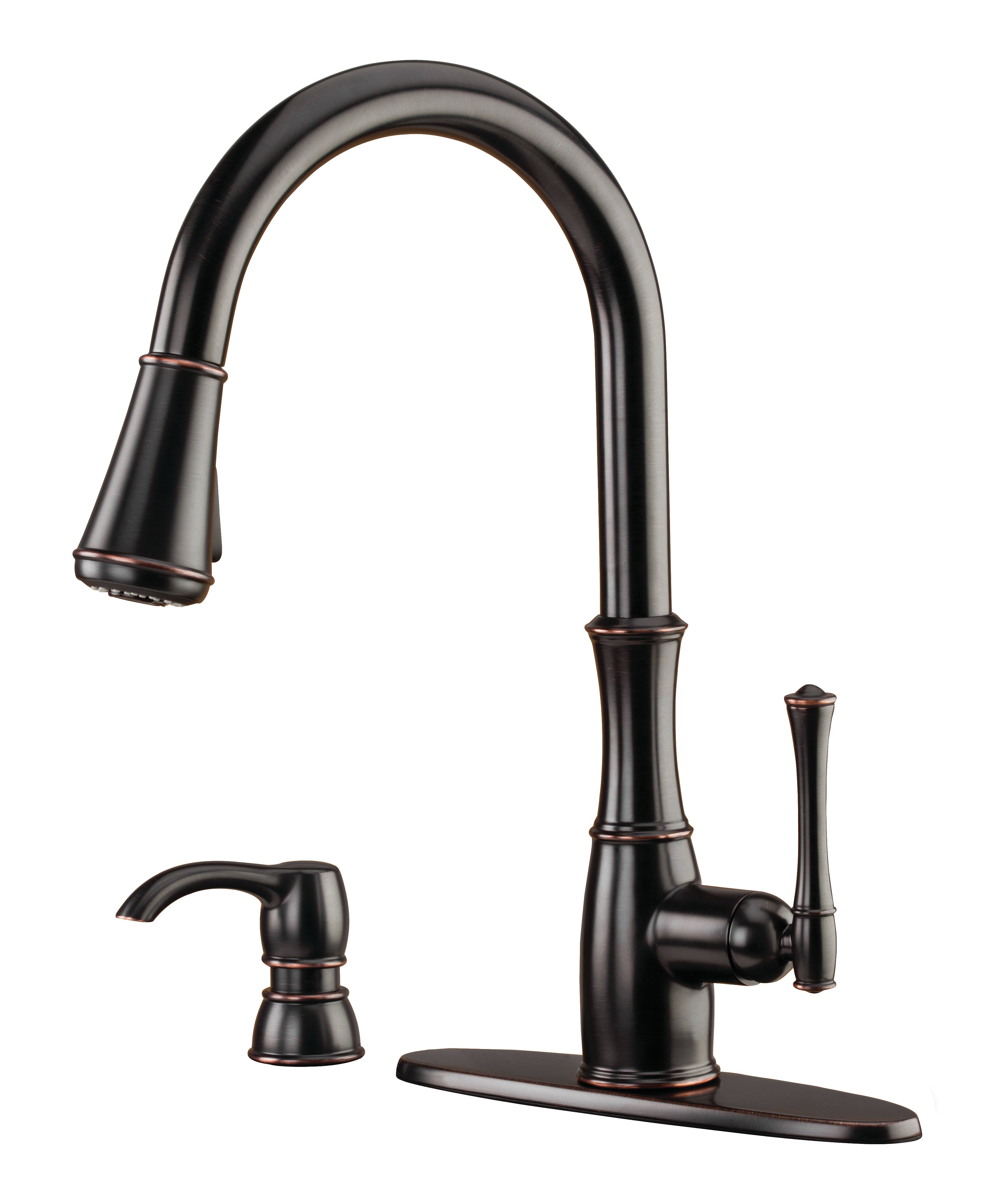 Raviv® Pull-Down Faucet and 33-Inch Stainless Steel Single-Bowl