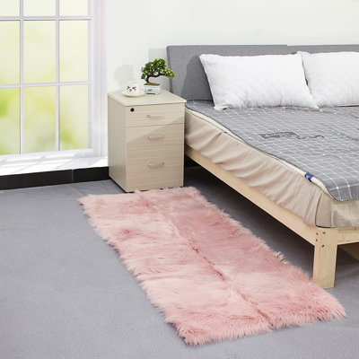 Rectangle 69 cm x 178 cm Faux Fur Area Rug