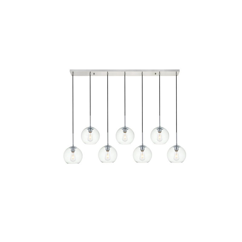54 Inch Pendant Clear Shade, Chrome