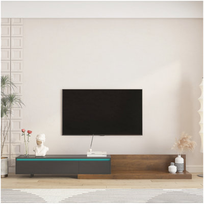 Meuble télé moderne avec lumières DEL, meuble télé en bois avec meuble télé, meuble télé avec rangement pour le salon et la chambre à coucher