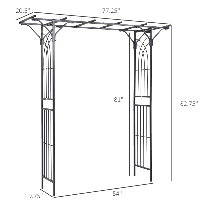 Arche de jardin décorative en métal, 82 po - tubulaire et exquise pour les mariages et les jardins