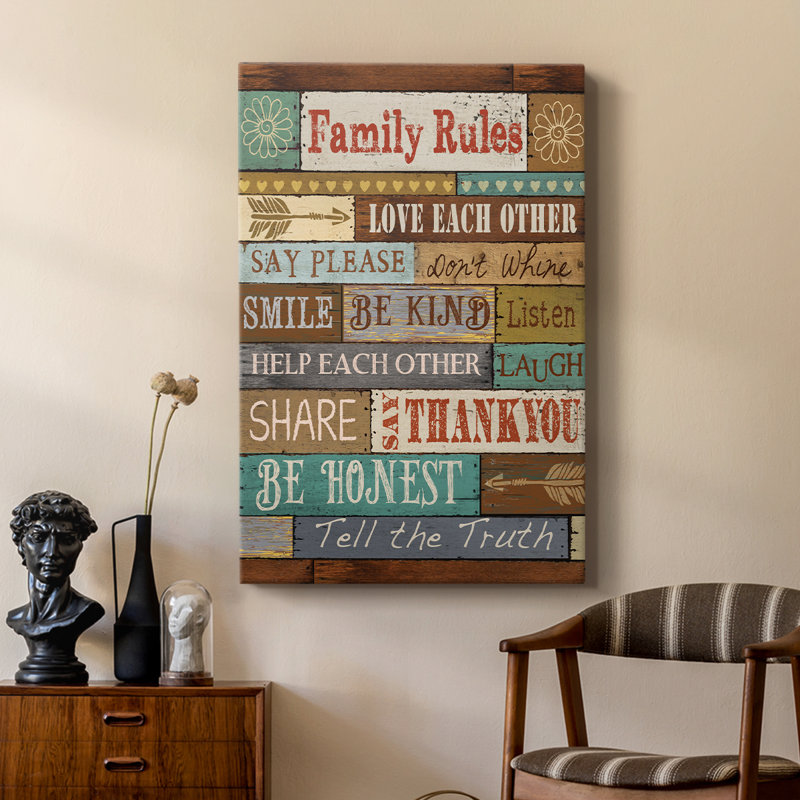 Family Rules - Cavas Gallery sur mesure, 60" H x 40" W