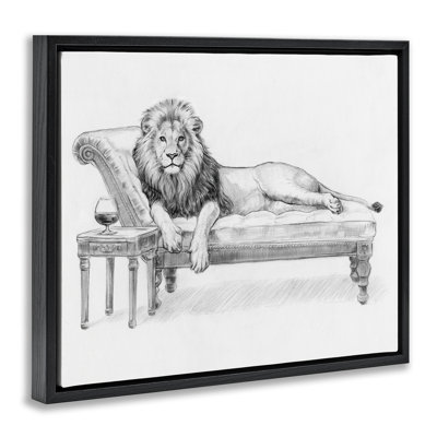 Lounging Beast Lion Floating Frame, design by Victoria Barnes