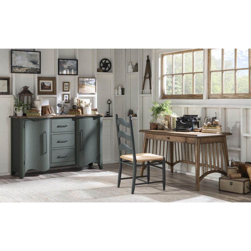 Country Living Vintage Market Scalloped Door Chest (3 Drawers, 2 Doors, 4 ADJ Shelves), Brown