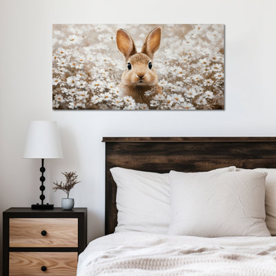  Reproduction d'art de lapin de Pâques au printemps, décoration murale de lapin de Pâques au printemps, décoration murale de lapin et de la fleur du printemps