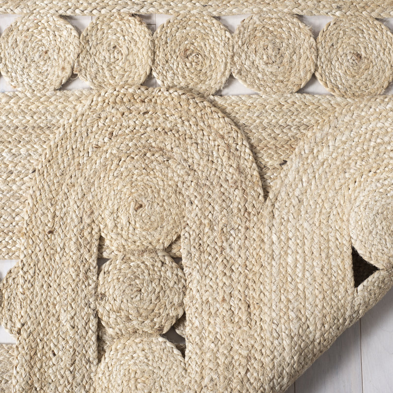 Tapis en jute tissé à la main Hanley, Tapis de couloir 2 pi 3 po x 12 pi