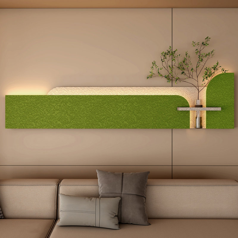 Tableau décoratif en PVC 47,24 "vert clair et crème Schüffler, 11.42" H x 47.24" W x 1.57" D, Green/Cream