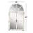 Mao Wood Window Pane Inspired 2 Door White Wall Mirror with Arched Top and Distressing
