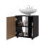 Rangement sous l'évier: H 24,4 po, 1 porte, 4 tablettes, 4 pieds, chêne naturel / wengé noir - Salle de bain-1470478034