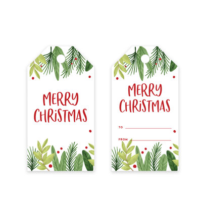  Paquet de 60 étiquettes de cadeau de Noël «Merry Christmas»