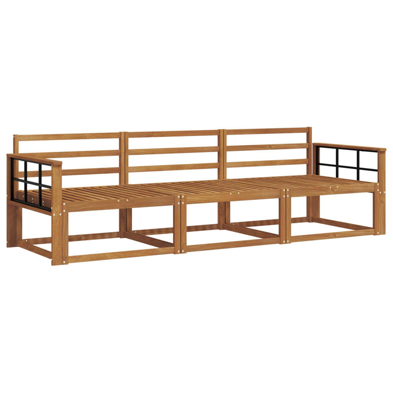 249.5 cm W Solid Wood Patio Corner Sofa Set