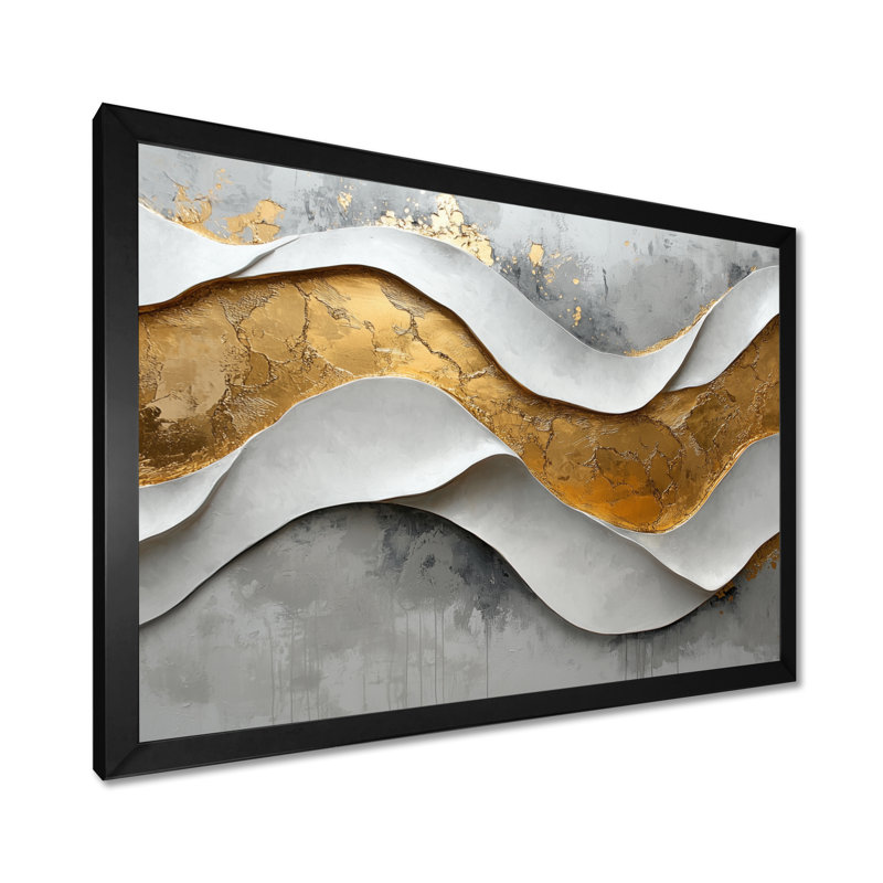 Almonte II - Abstract Large Wall Art, Cadre simple, Noir, noir, noir, noir, H 12 po x l 20 po