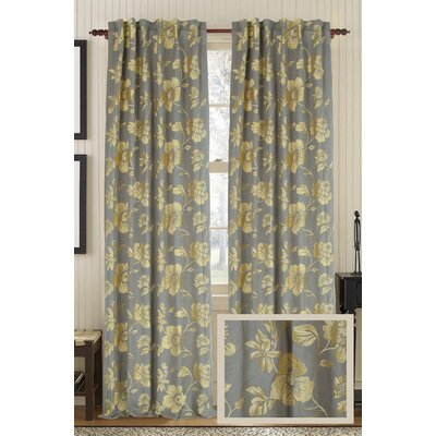 Royal Cotton Blend Floral Semi-Sheer Rod Pocket Single Curtain Panel -  Gracious Living, Royal-Mist-188