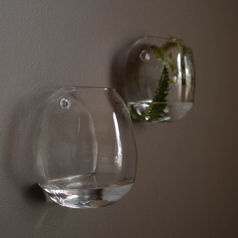 Glass Table Vase, 5.9" H x 5.91" W x 5.91" D