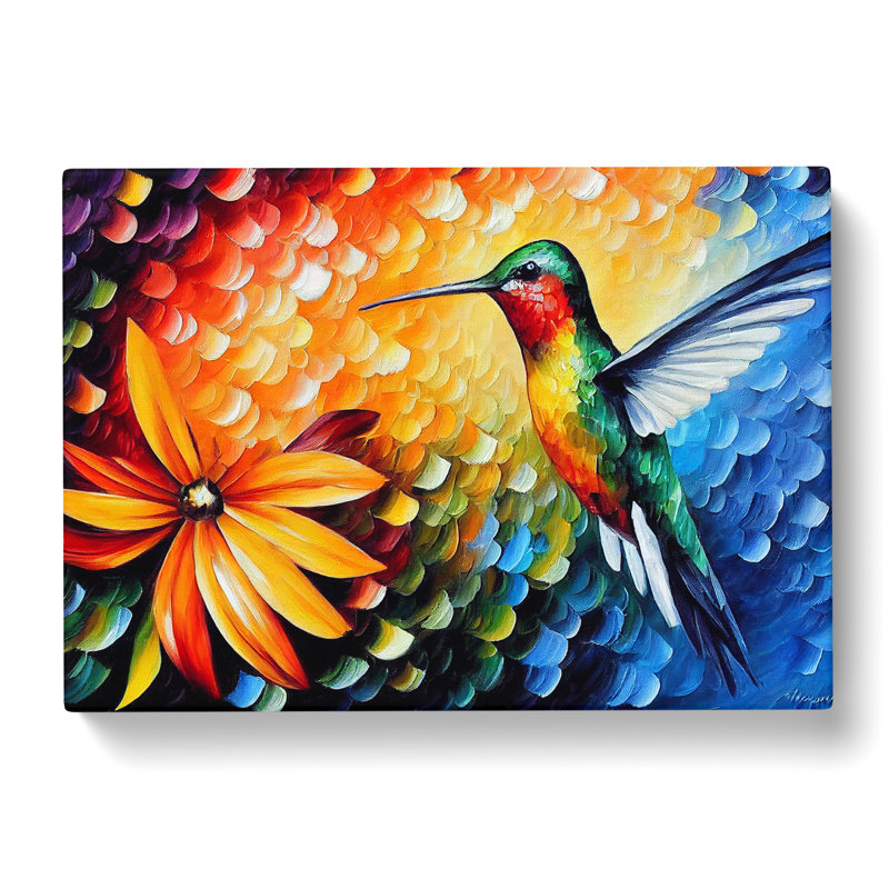 Hummingbird Painting Vol.2 Abstract - Wrapped Canvas, 35cm H x 50cm W x 3cm D