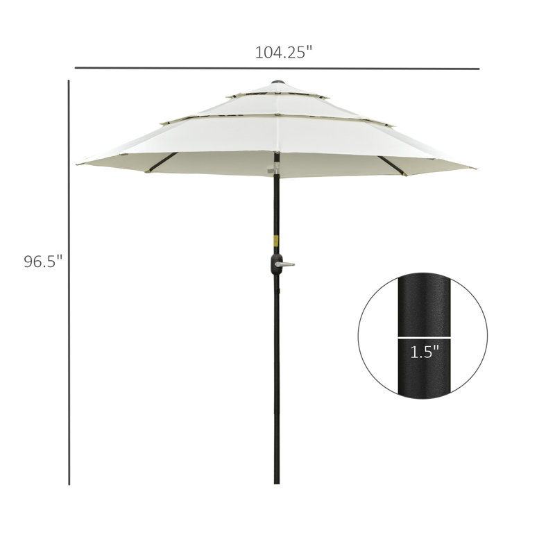 Parasol de marché d'extérieur 3 niveaux Granberry, Beige