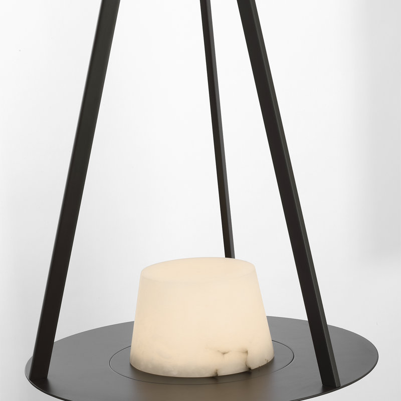 Barbara Barry Divina 20" Pendant with Alabaster, Modern Iron