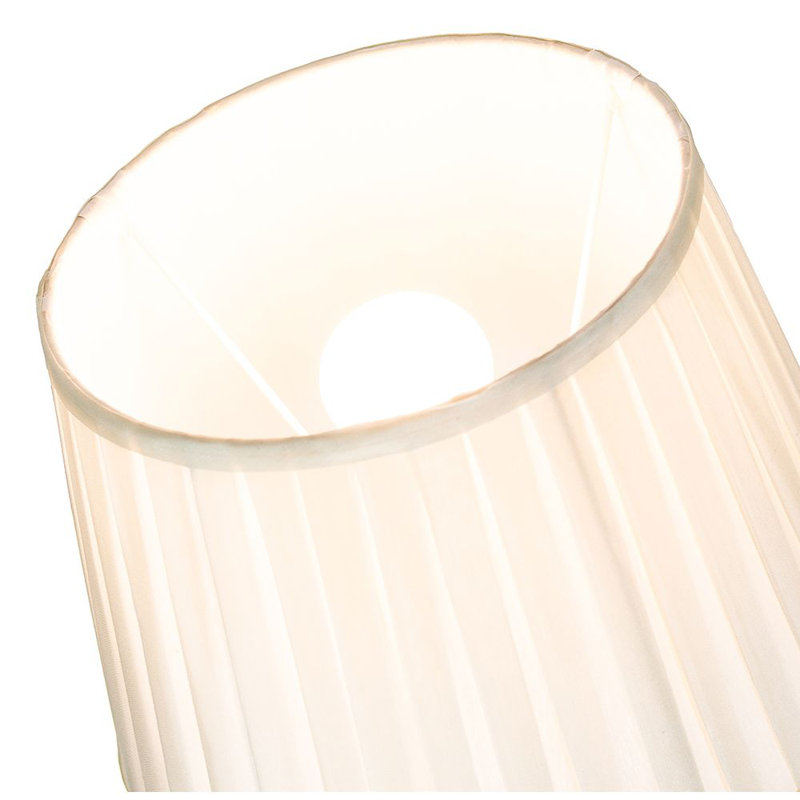 Traditional Classic Faux Silk Pleated Inner Lined Lamp Shade, 19 x 25cm, Cream