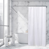 Solid Colors Extra Long Shower Curtain Polyester with Matching Hooks