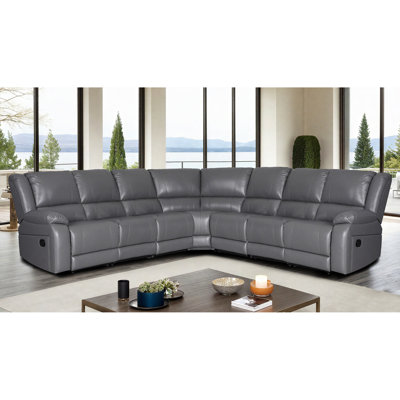 Lasceau Faux Leather 7-SEAT Manual Reclining Corner Sectional