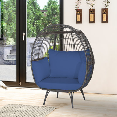 Corrian 1 Person Wicker Egg Chair with Cushions