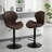 Swivel Upholstered Adjustable Height Bar Counter Stool with Metal Frame-278038288