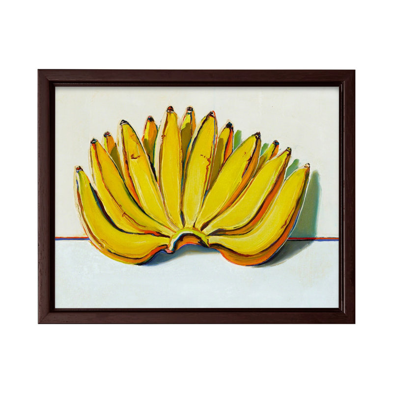 Banana Oil Painting, 24"H x 32"W, Canvas, Brown Framed