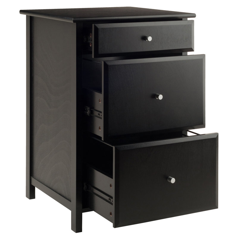 Aisha 20.87'' Wide 3 -Drawer File Cabinet, Black