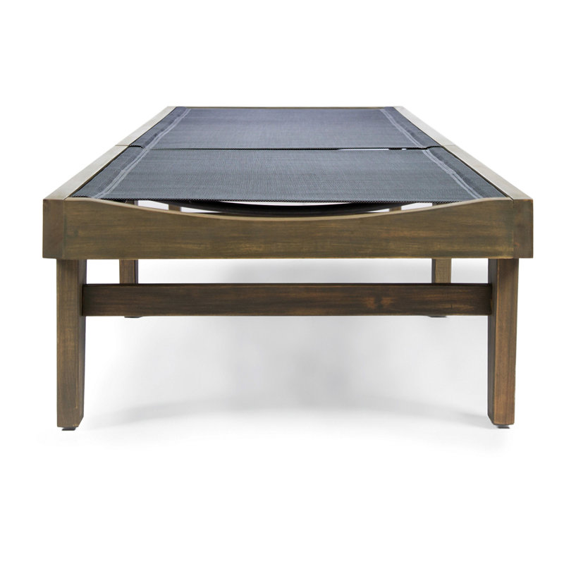 Summerland Chaise Lounge - Dark Grey Mesh, Natural/Gray