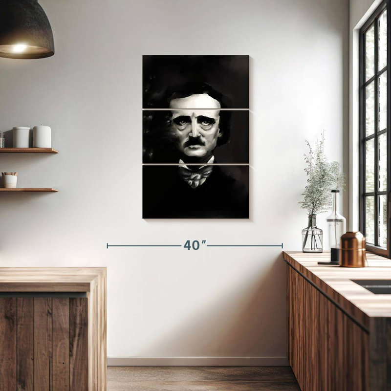 Keiraleigh Edgar Allan Poe Dark Portrait, 38" H x 24" W