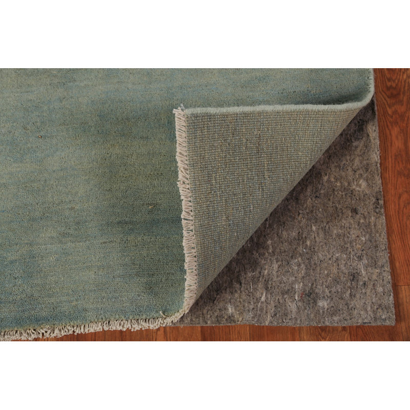 Tapis décoratif vert et bleu Gabbeh
