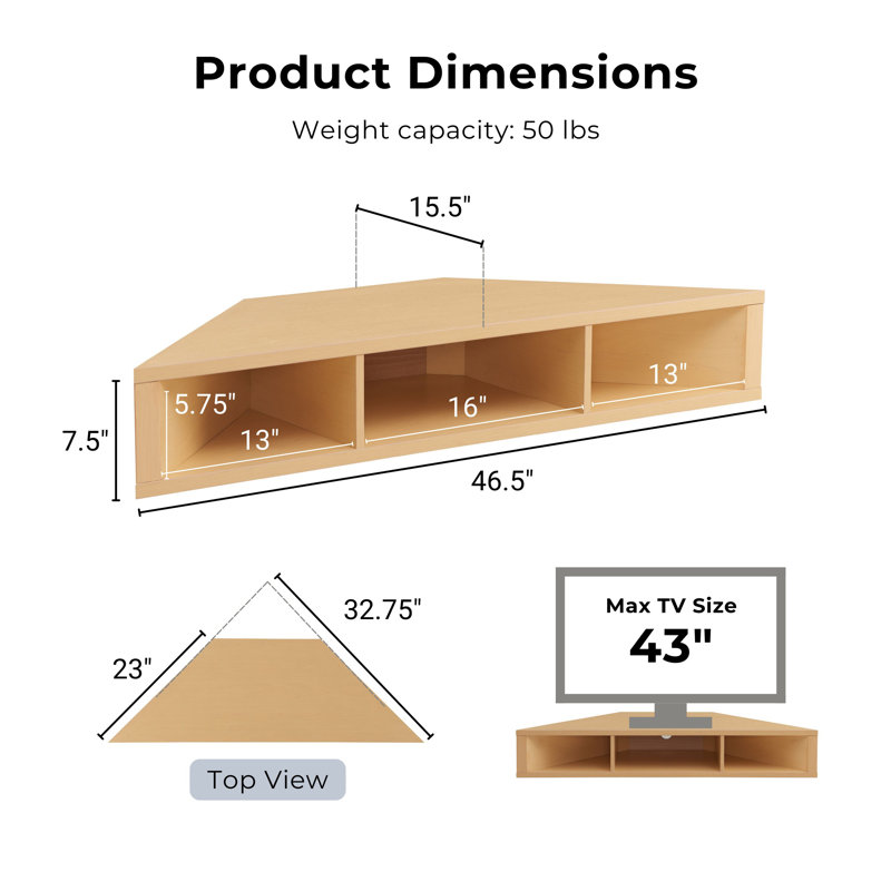 Babeth Wood TV Stand, Natural