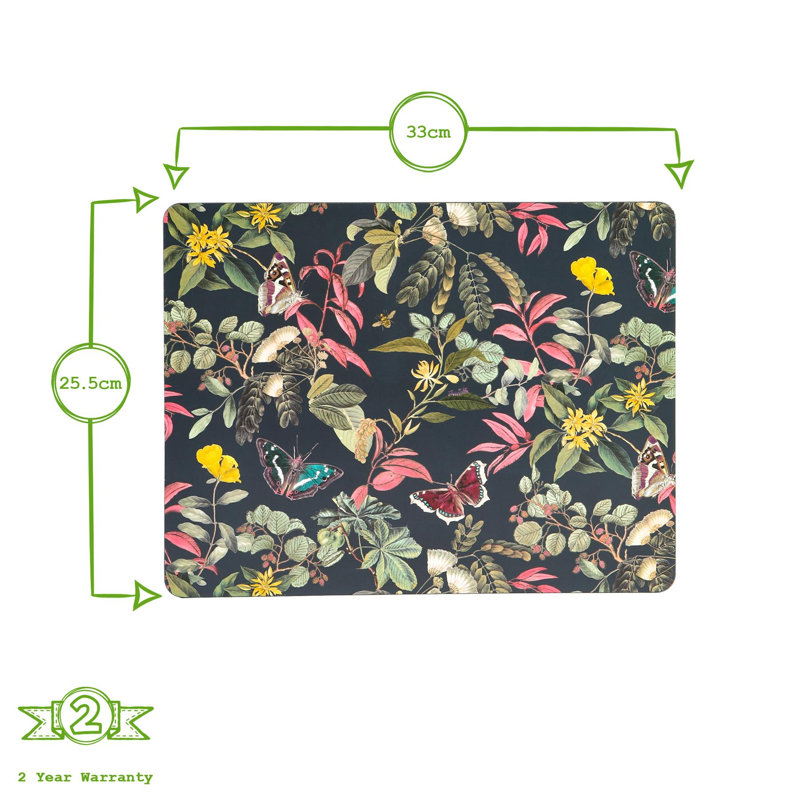 Wood Floral Rectangle Placemat