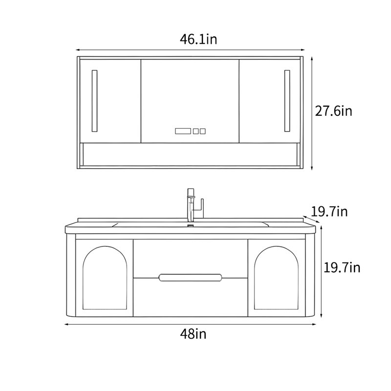 Cream style luxury bathroom cabinet