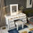 7-Drawer Vanity Desk With Mirror And Lights And Stool-943231562