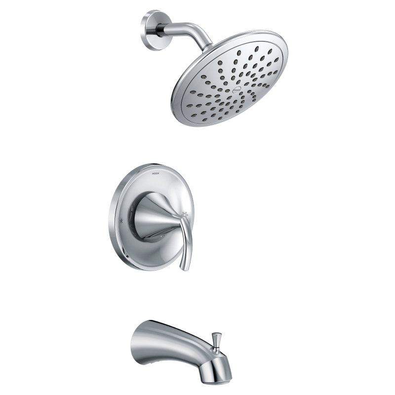 Moen Glyde Pressure Balance Tub and Shower Faucet with Lever Handle, Chrome